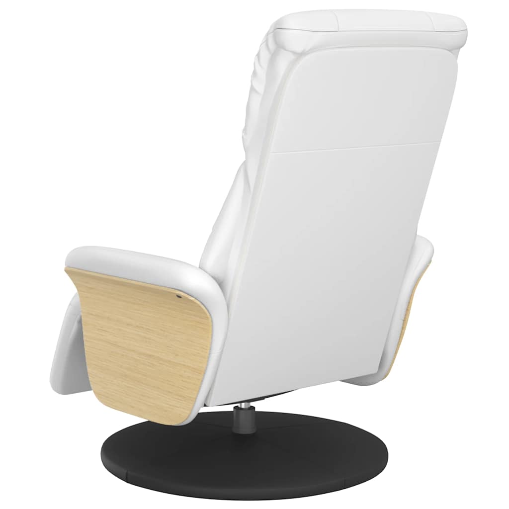 Fauteuil inclinable avec repose-pieds blanc similicuir - XIOS