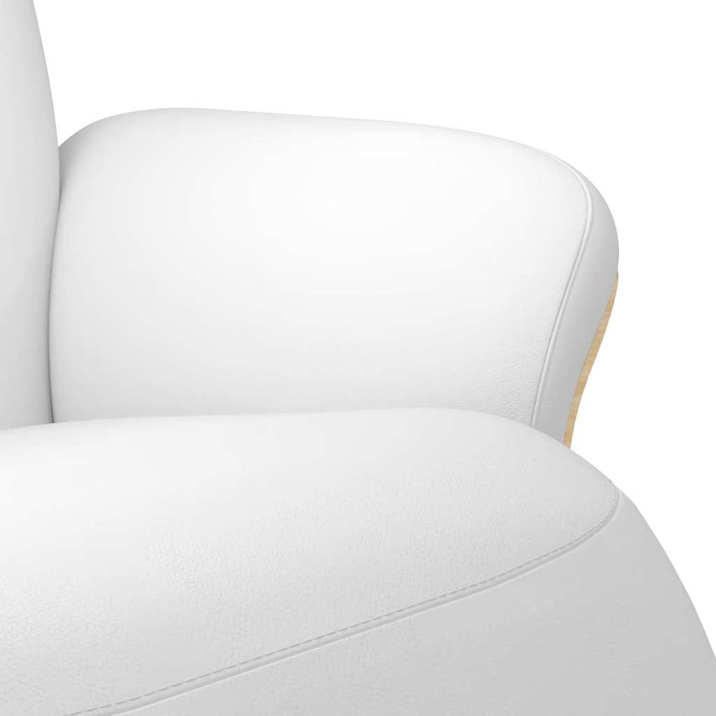 Fauteuil inclinable avec repose-pieds blanc similicuir - XIOS
