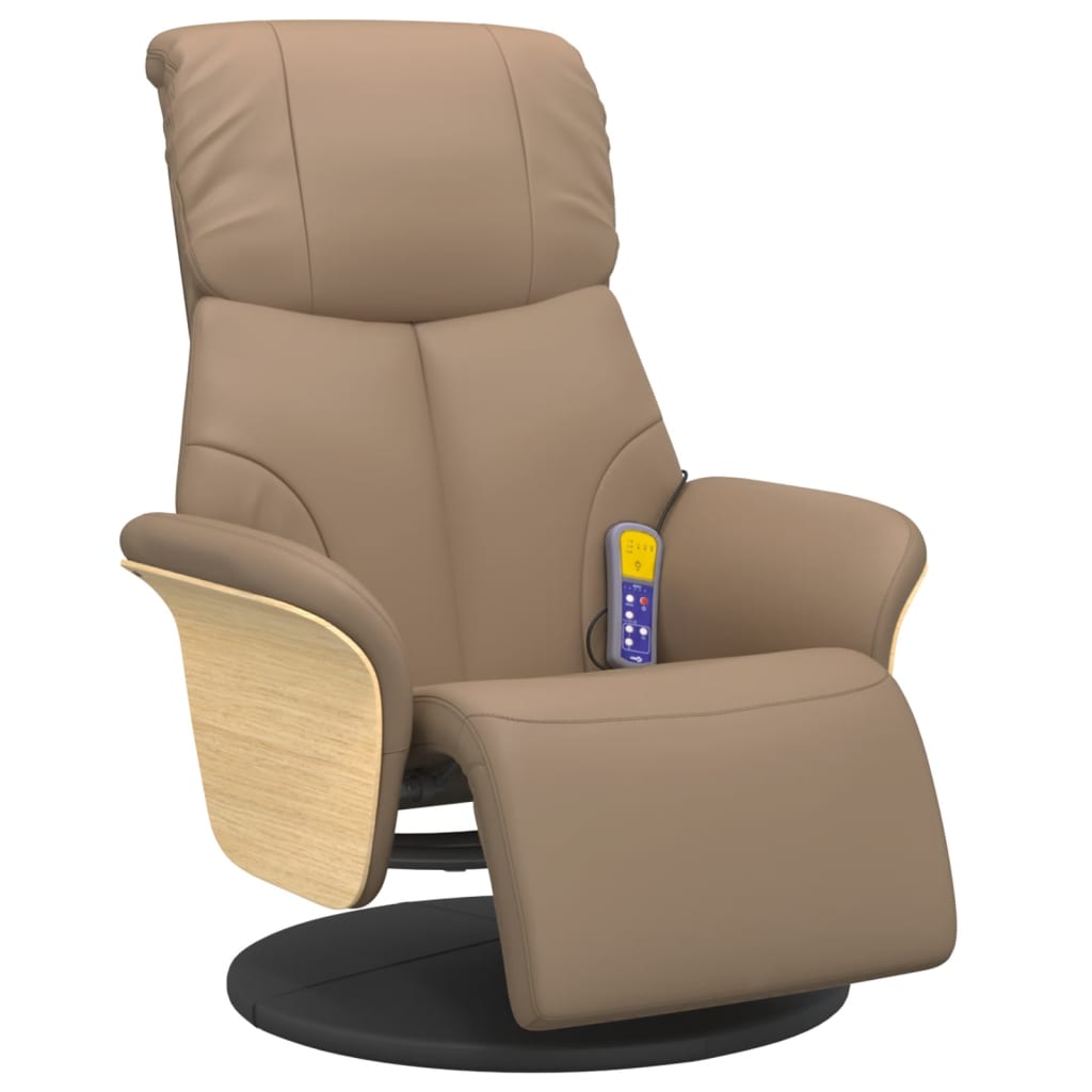 Fauteuil inclinable de massage repose-pieds cappuccino - XIOS
