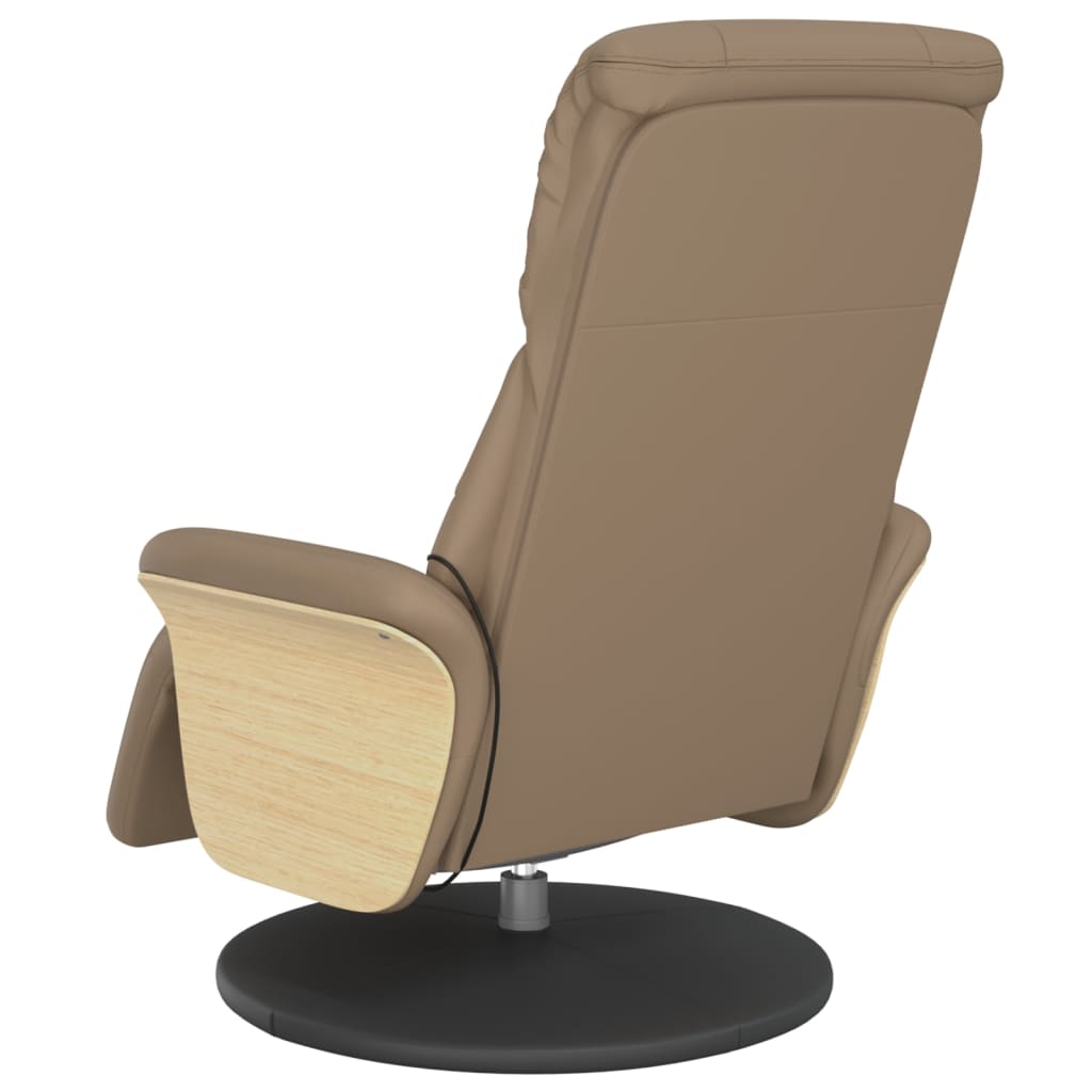 Fauteuil inclinable de massage repose-pieds cappuccino - XIOS