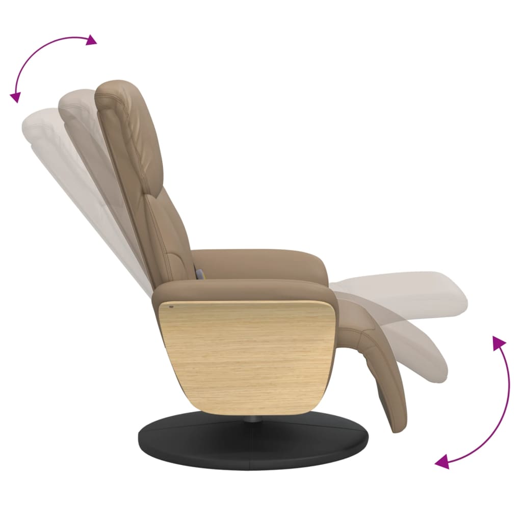 Fauteuil inclinable de massage repose-pieds cappuccino - XIOS