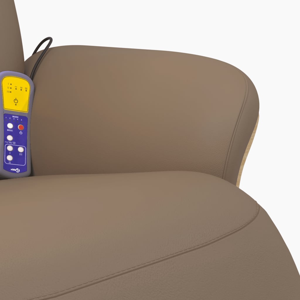 Fauteuil inclinable de massage repose-pieds cappuccino - XIOS