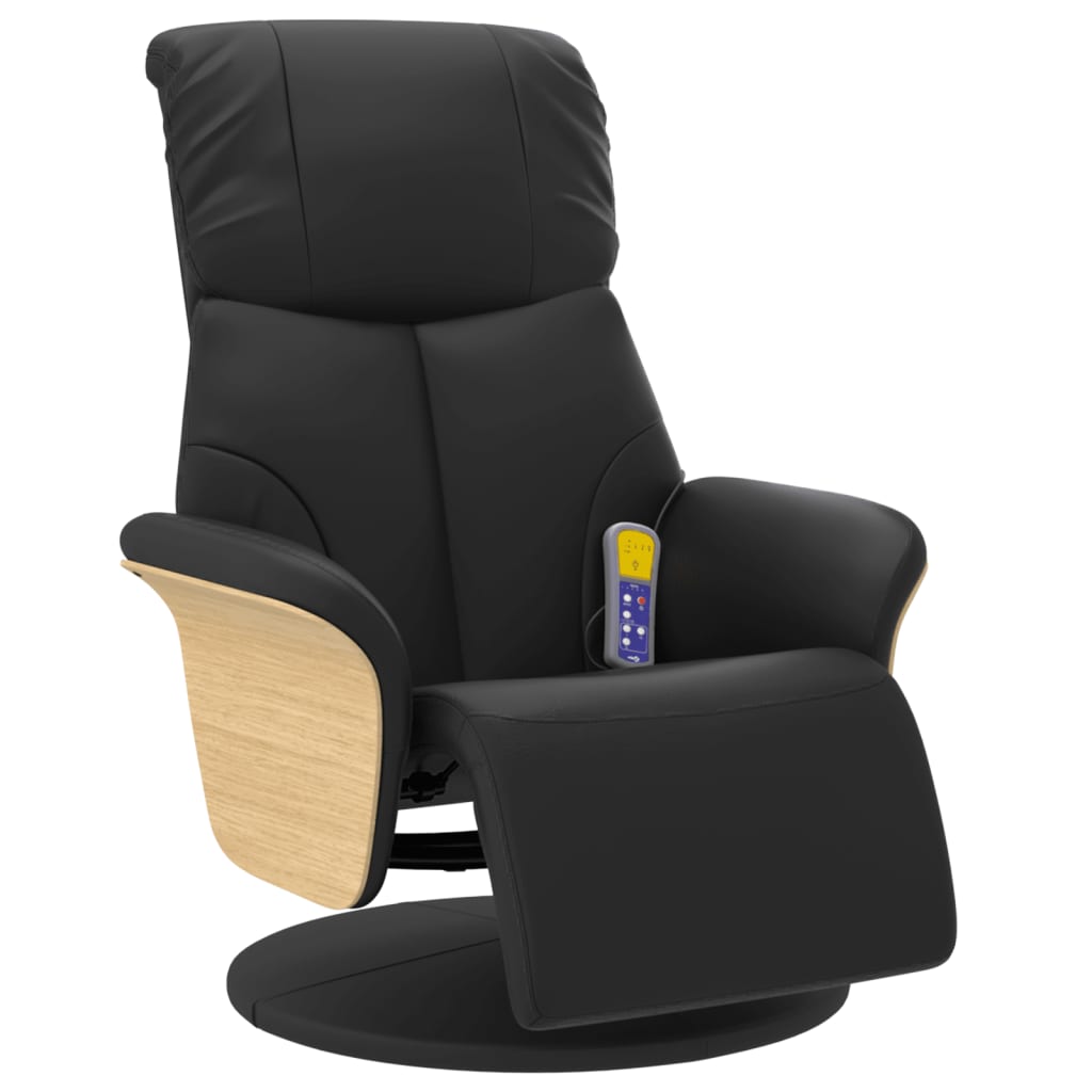 Fauteuil inclinable de massage repose-pieds noir similicuir - XIOS