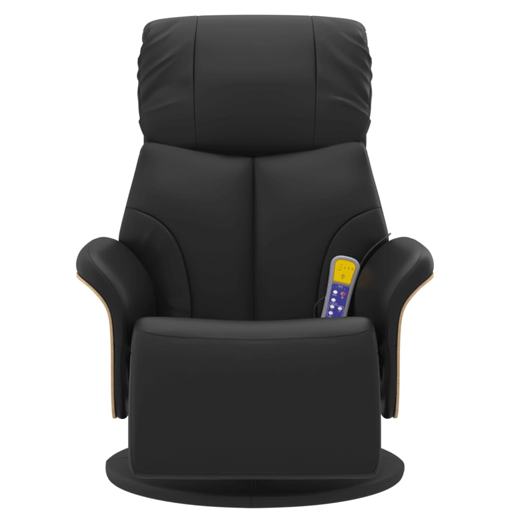 Fauteuil inclinable de massage repose-pieds noir similicuir - XIOS