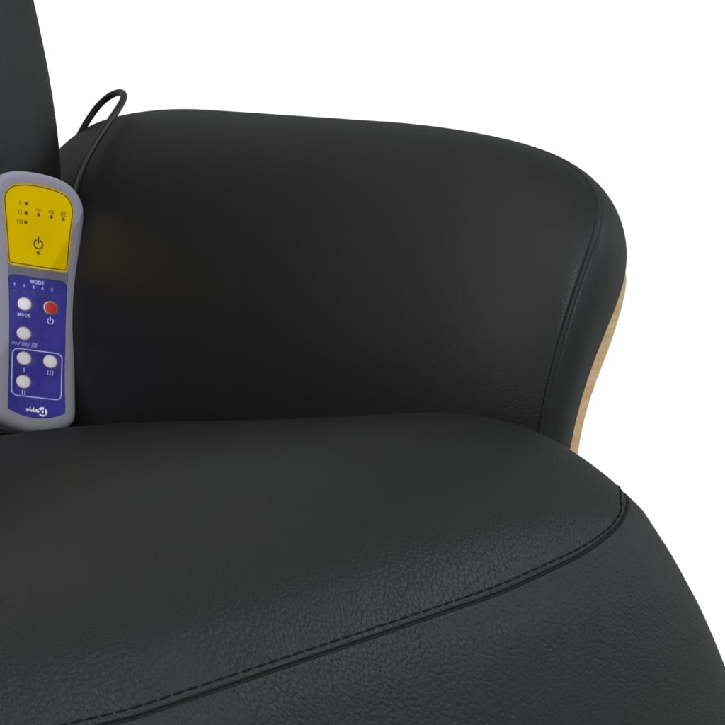 Fauteuil inclinable de massage repose-pieds noir similicuir - XIOS