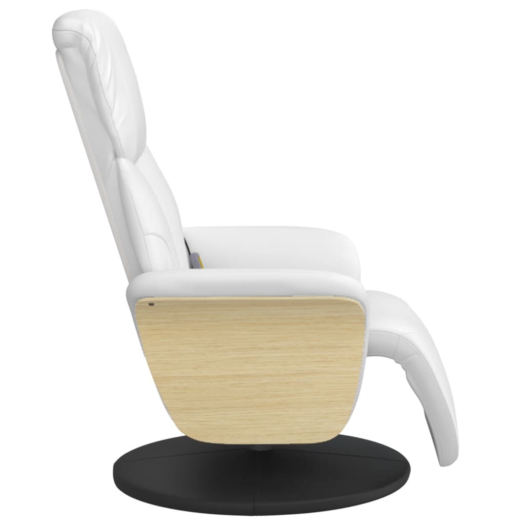 Fauteuil inclinable de massage repose-pieds blanc similicuir - XIOS