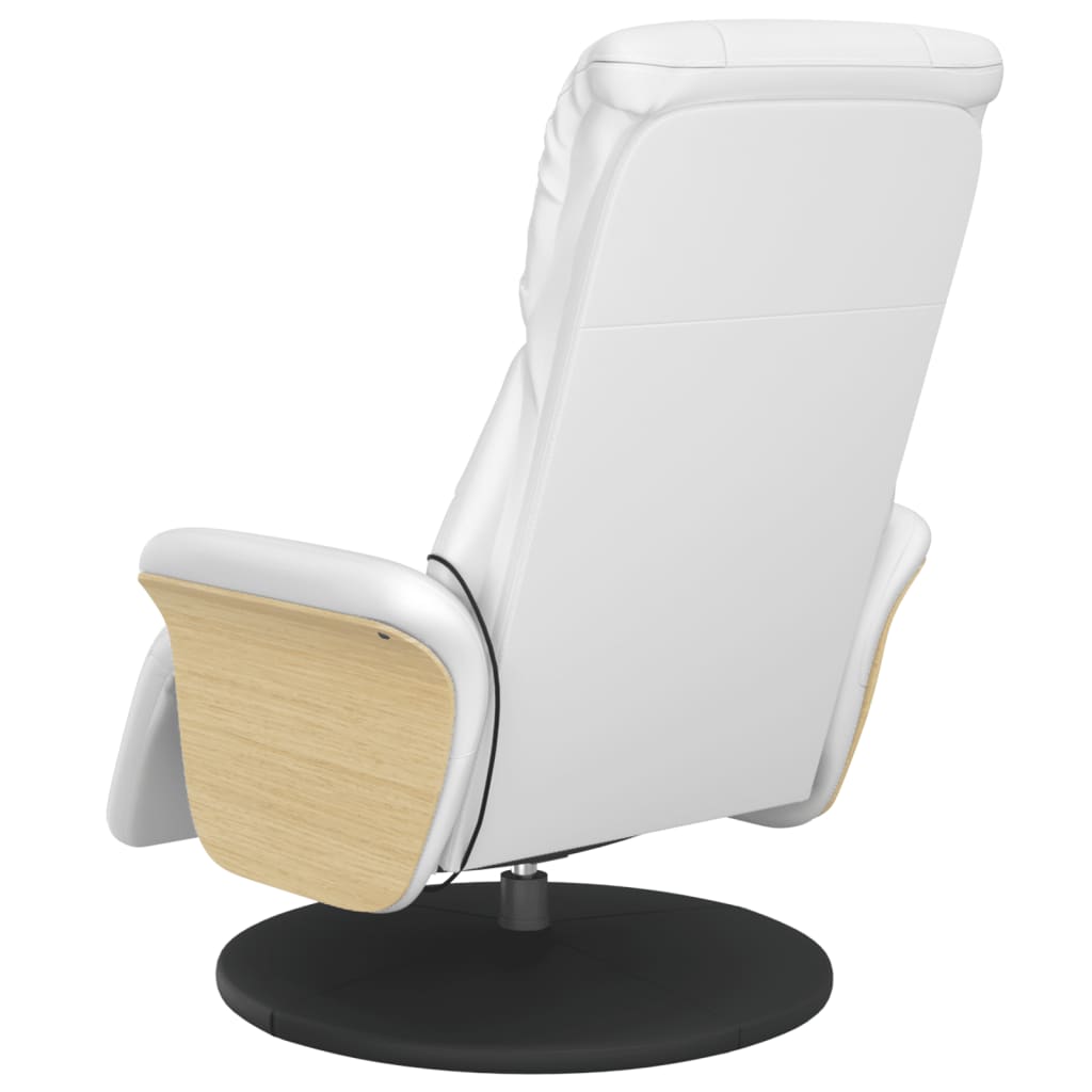 Fauteuil inclinable de massage repose-pieds blanc similicuir - XIOS
