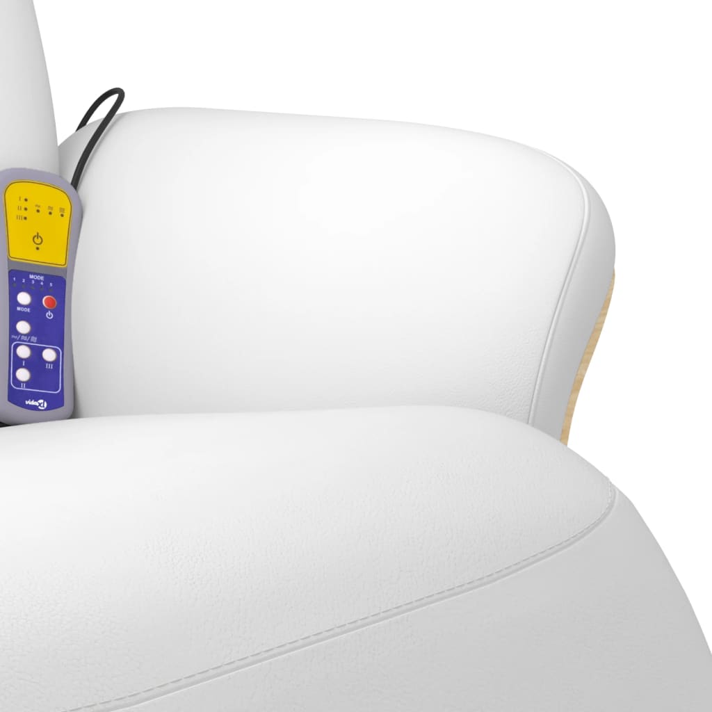 Fauteuil inclinable de massage repose-pieds blanc similicuir - XIOS