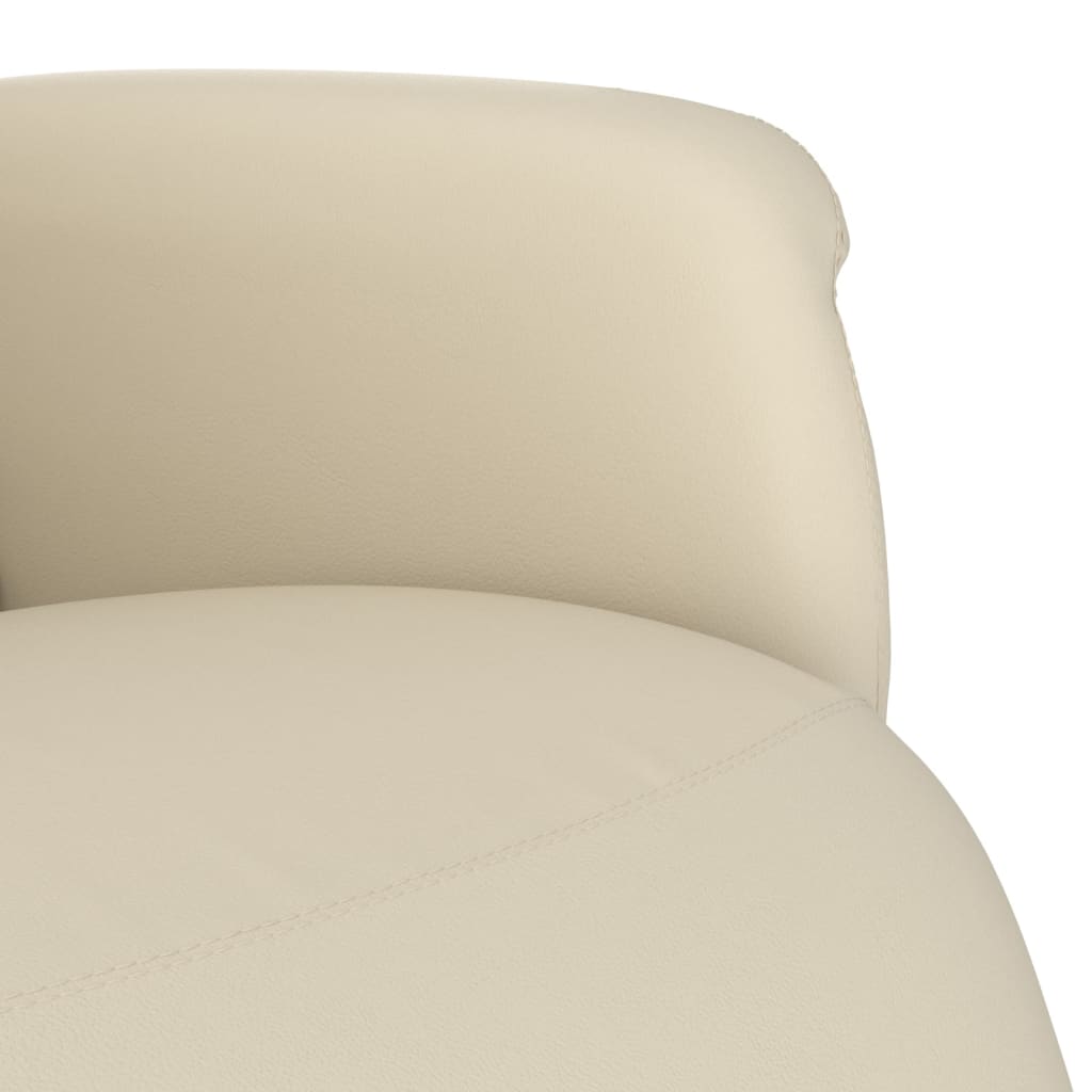 Fauteuil inclinable avec repose-pieds crème similicuir - XIOS