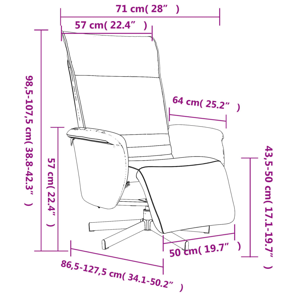 Fauteuil inclinable avec repose-pieds crème similicuir - XIOS