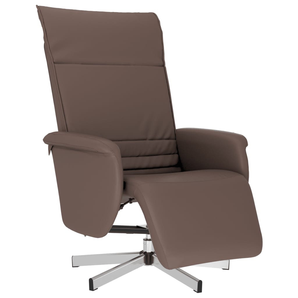 Fauteuil inclinable avec repose-pieds marron similicuir - XIOS