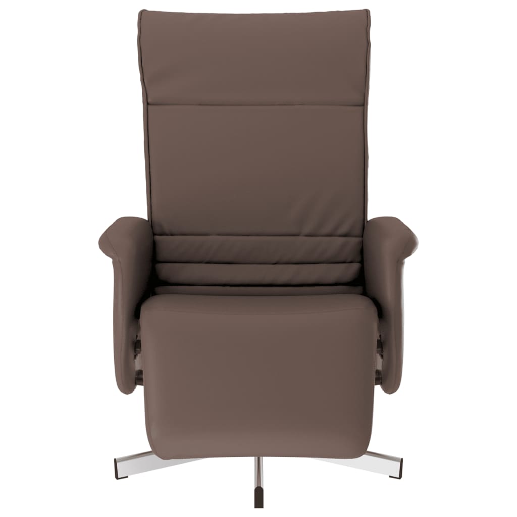 Fauteuil inclinable avec repose-pieds marron similicuir - XIOS