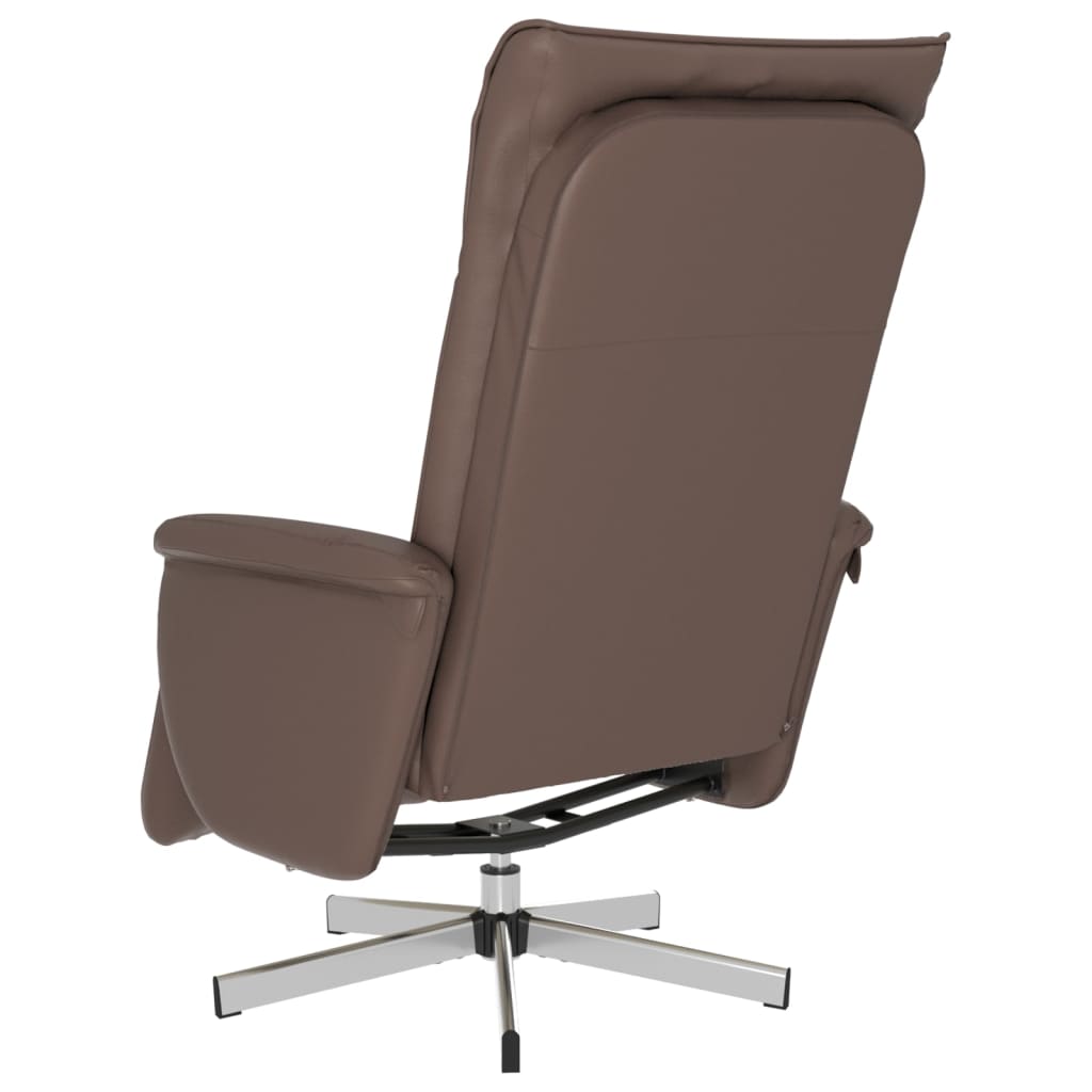 Fauteuil inclinable avec repose-pieds marron similicuir - XIOS