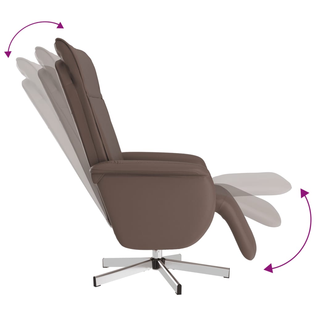Fauteuil inclinable avec repose-pieds marron similicuir - XIOS
