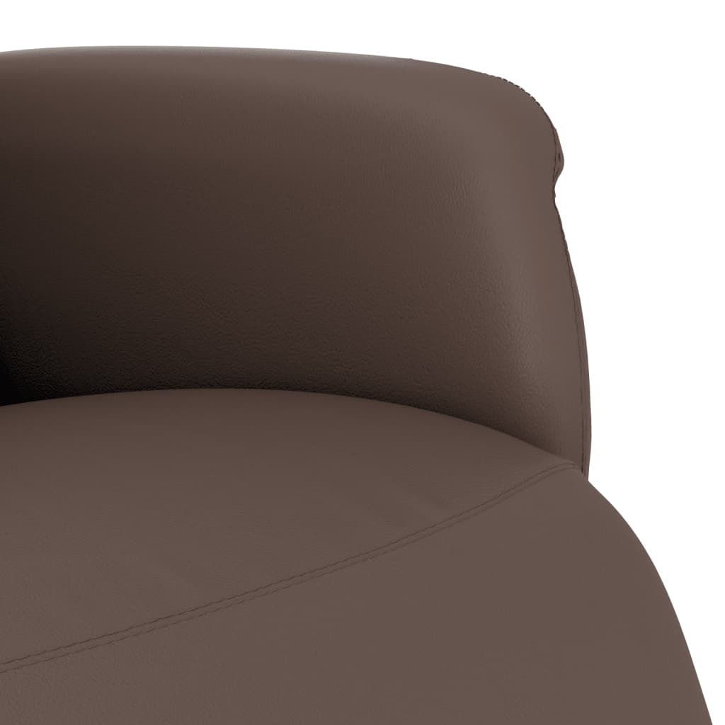 Fauteuil inclinable avec repose-pieds marron similicuir - XIOS