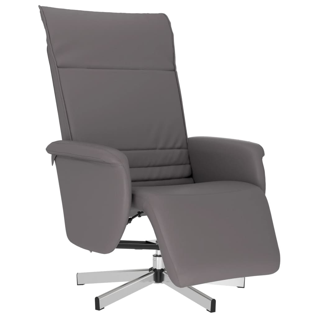 Fauteuil inclinable avec repose-pieds gris similicuir - XIOS