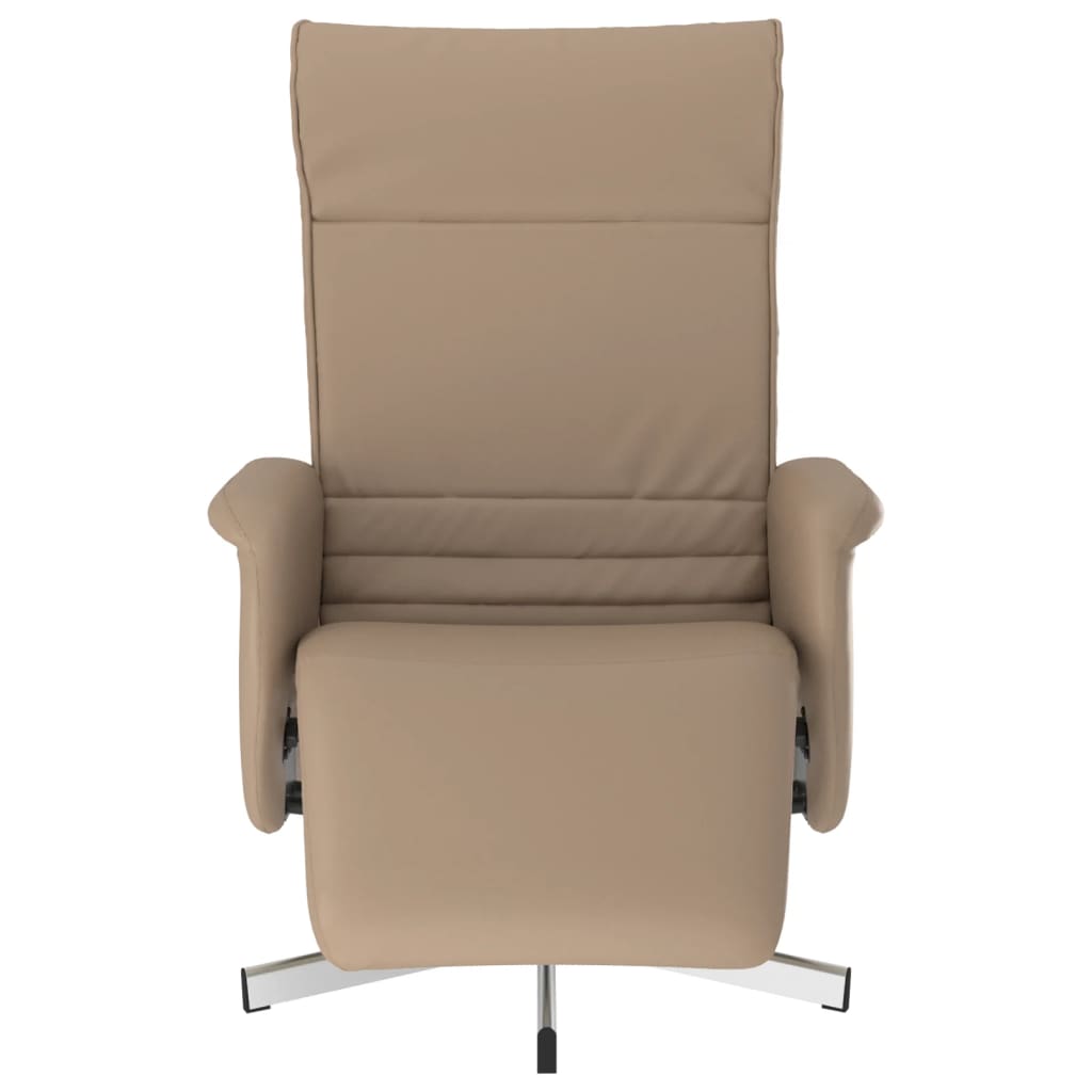 Fauteuil inclinable avec repose-pieds cappuccino similicuir - XIOS