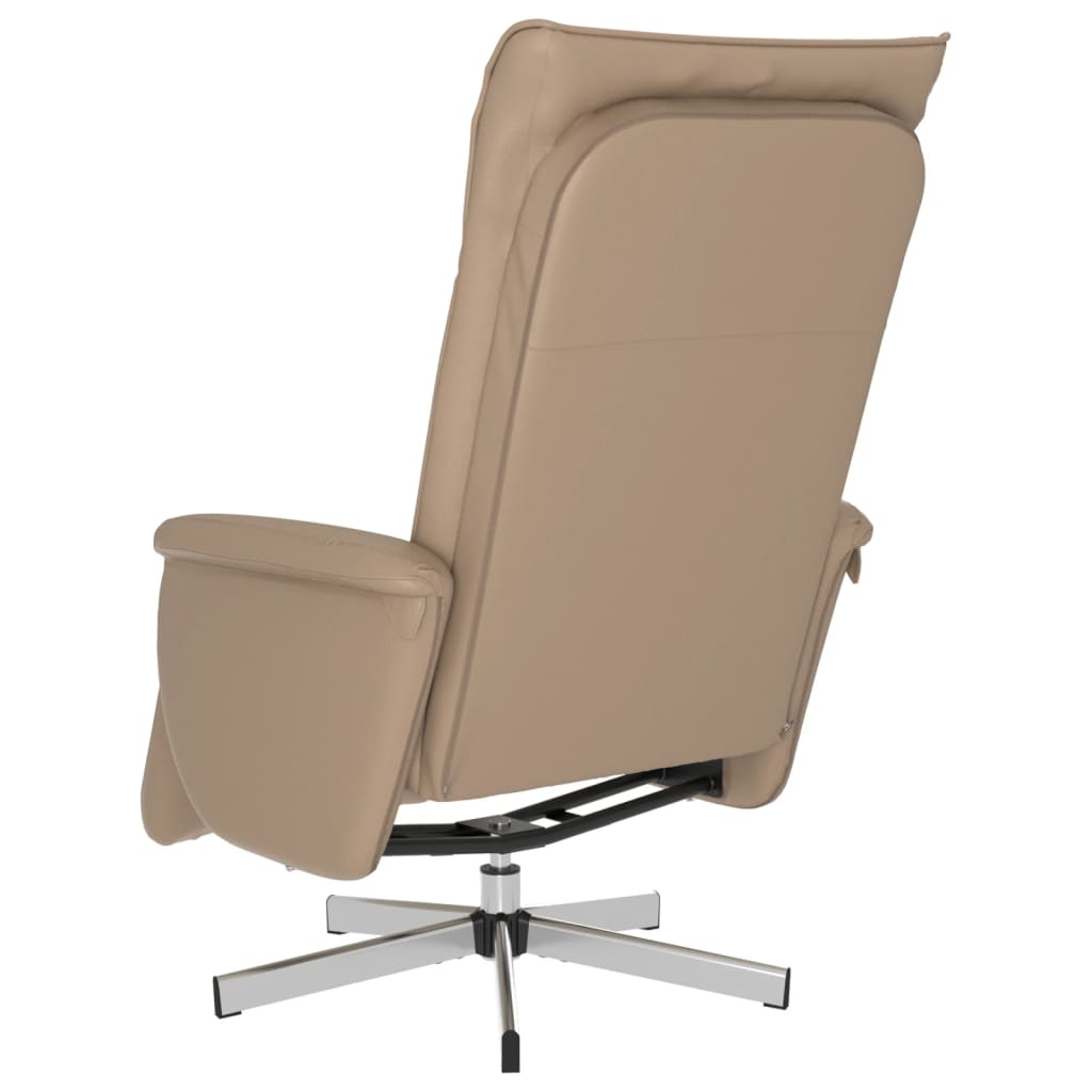 Fauteuil inclinable avec repose-pieds cappuccino similicuir - XIOS