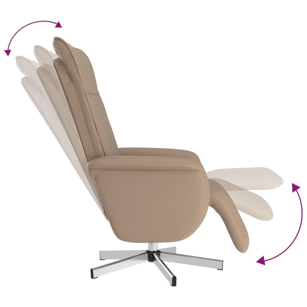 Fauteuil inclinable avec repose-pieds cappuccino similicuir - XIOS