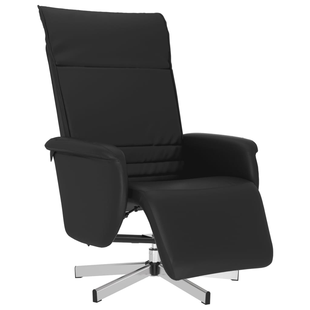 Fauteuil inclinable avec repose-pieds noir similicuir - XIOS