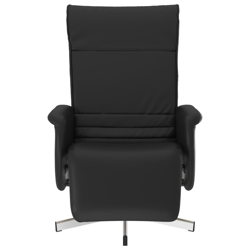 Fauteuil inclinable avec repose-pieds noir similicuir - XIOS