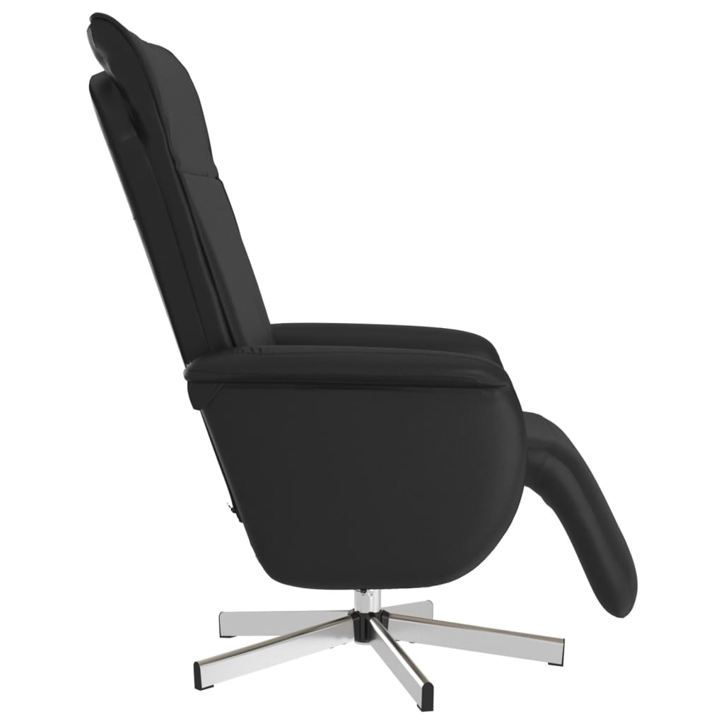 Fauteuil inclinable avec repose-pieds noir similicuir - XIOS