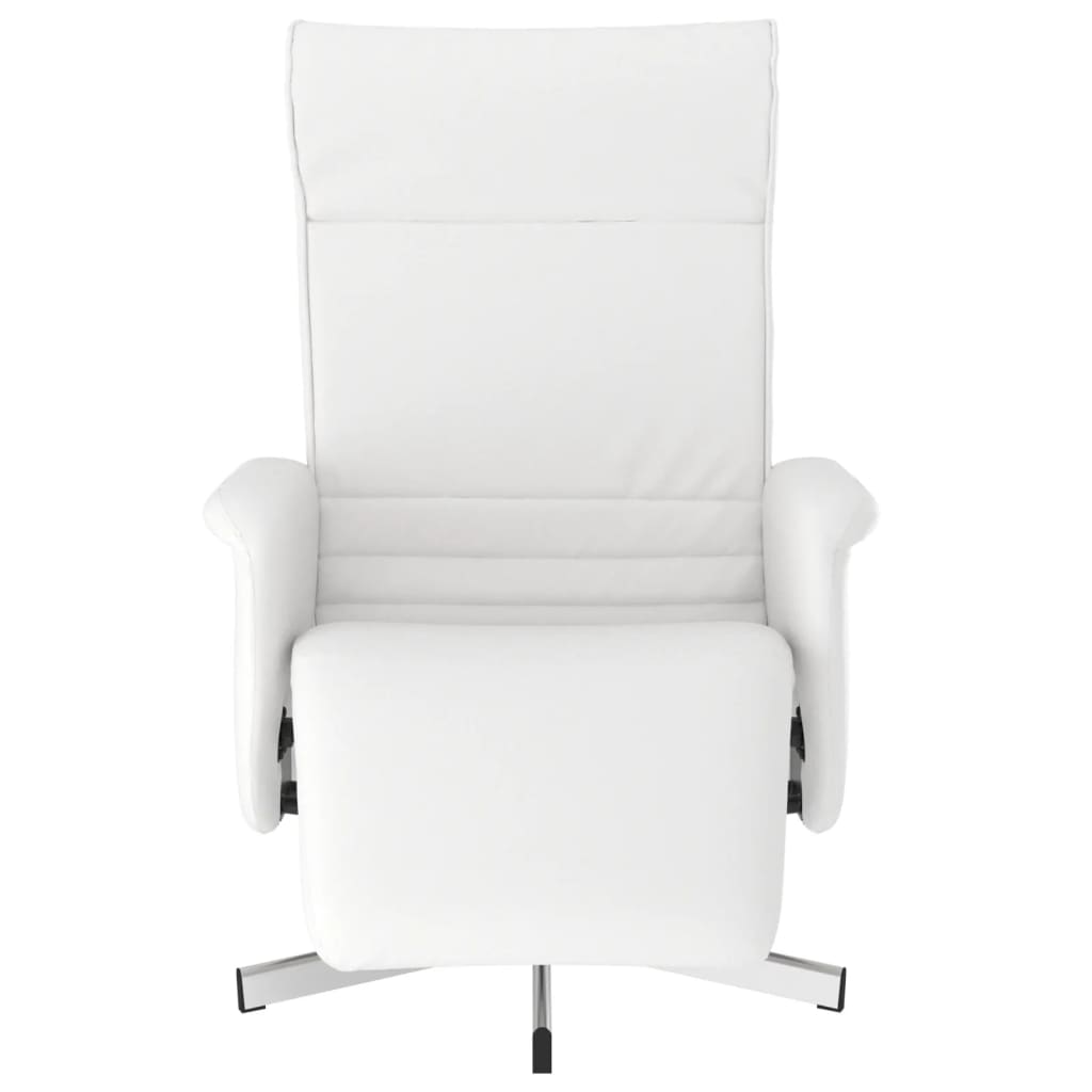 Fauteuil inclinable avec repose-pieds blanc similicuir - XIOS