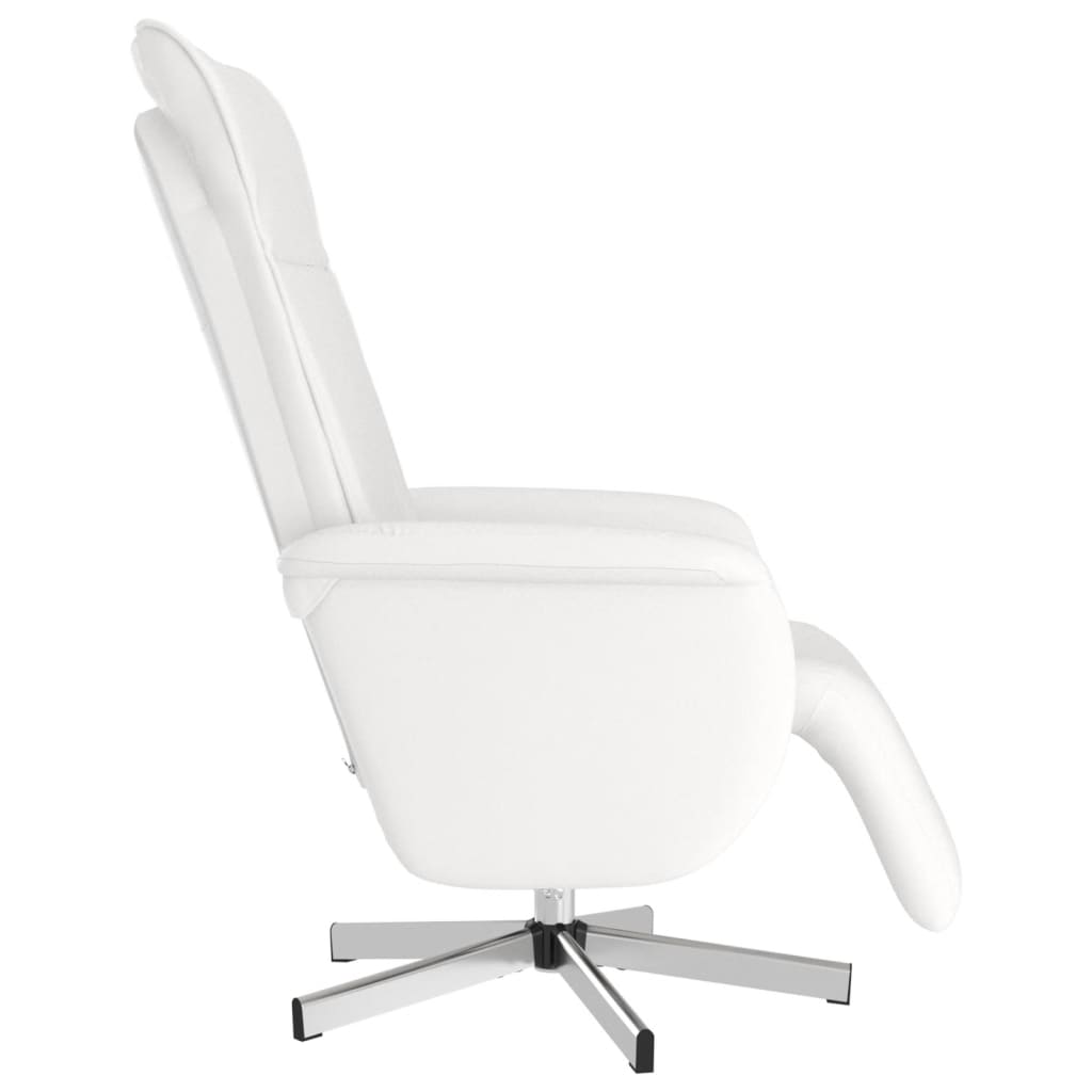 Fauteuil inclinable avec repose-pieds blanc similicuir - XIOS