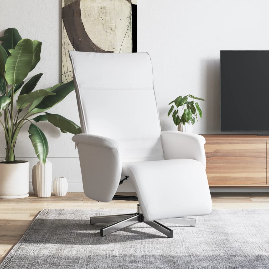 Fauteuil inclinable avec repose-pieds blanc similicuir - XIOS