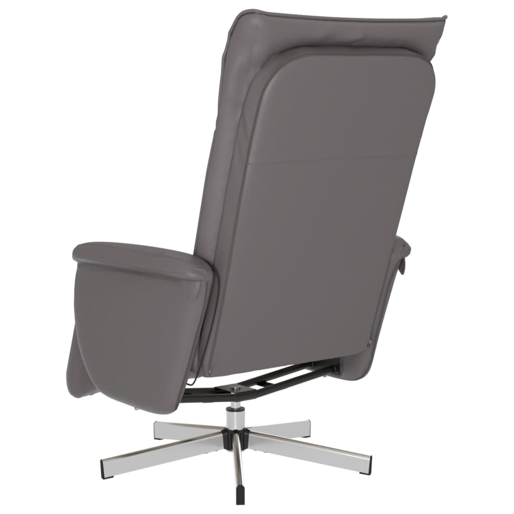 Fauteuil inclinable de massage repose-pieds gris similicuir - XIOS
