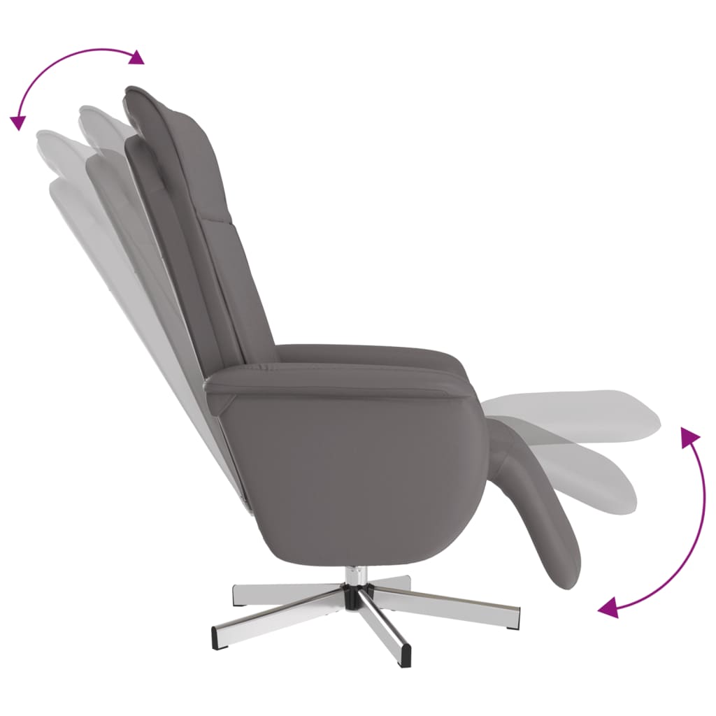 Fauteuil inclinable de massage repose-pieds gris similicuir - XIOS