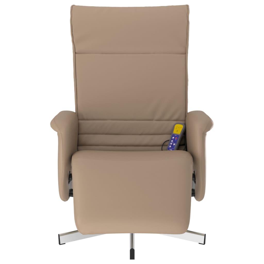 Fauteuil inclinable de massage repose-pieds cappuccino - XIOS