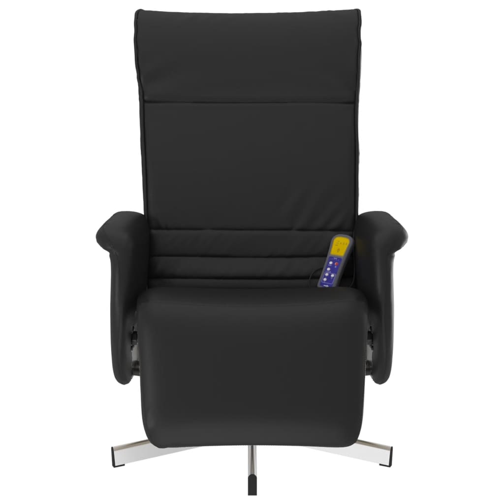 Fauteuil inclinable de massage repose-pieds noir similicuir - XIOS
