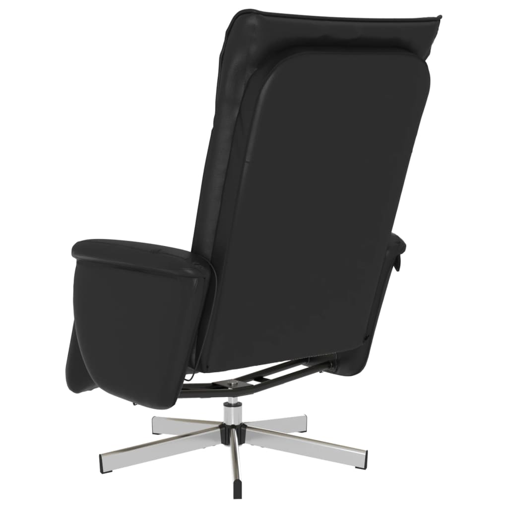 Fauteuil inclinable de massage repose-pieds noir similicuir - XIOS