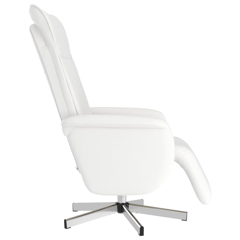 Fauteuil inclinable de massage repose-pieds blanc similicuir - XIOS