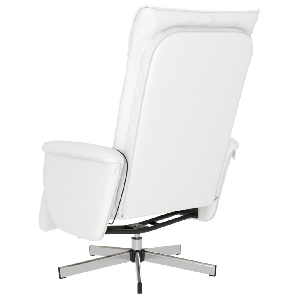 Fauteuil inclinable de massage repose-pieds blanc similicuir - XIOS