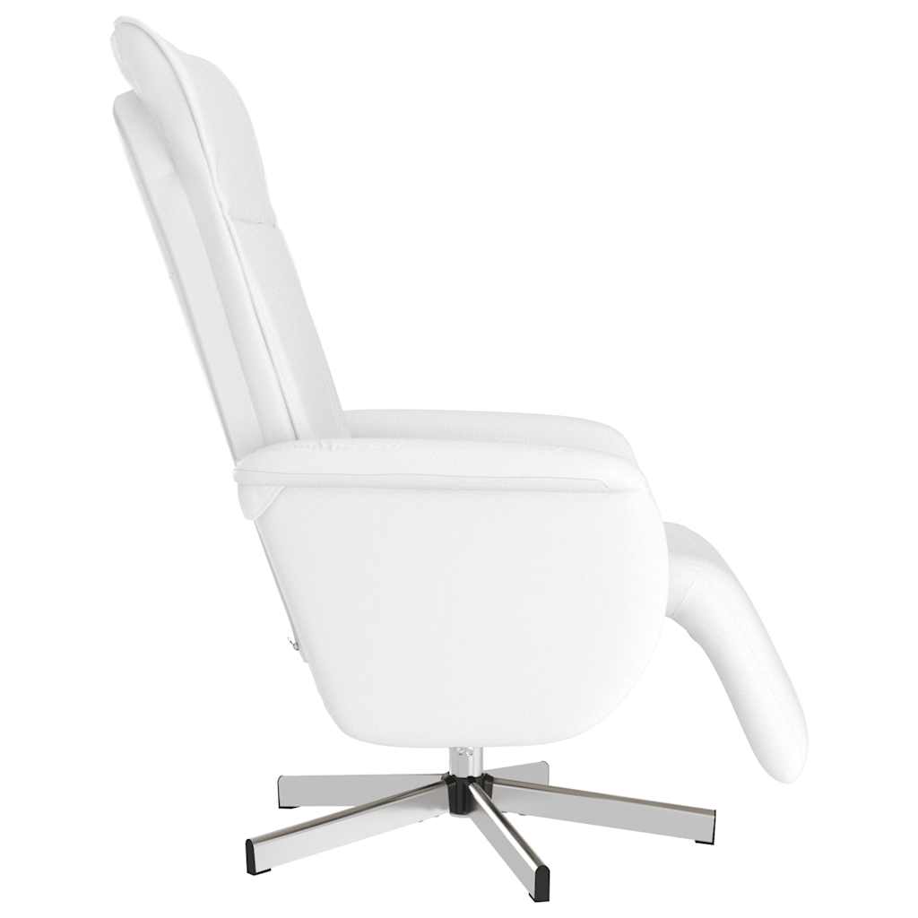 Fauteuil inclinable de massage repose-pieds blanc similicuir