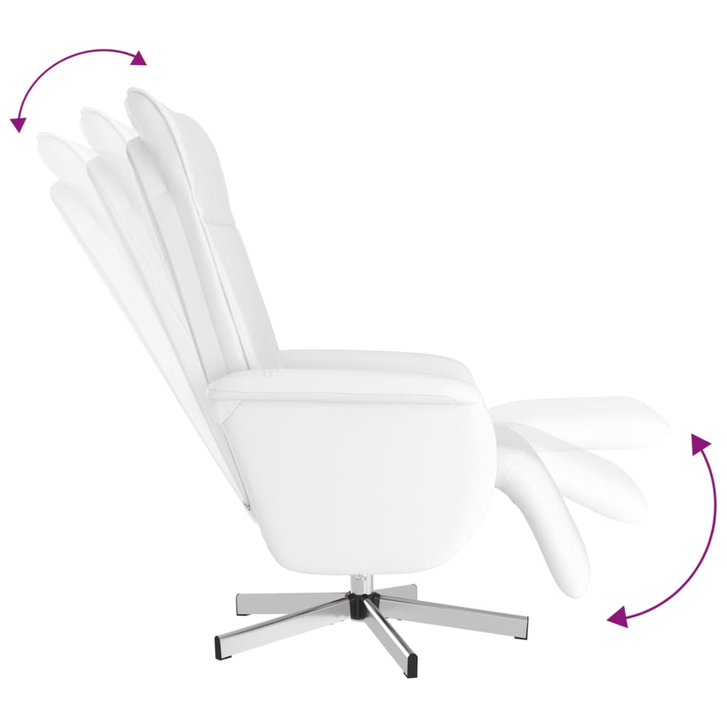 Fauteuil inclinable de massage repose-pieds blanc similicuir - XIOS