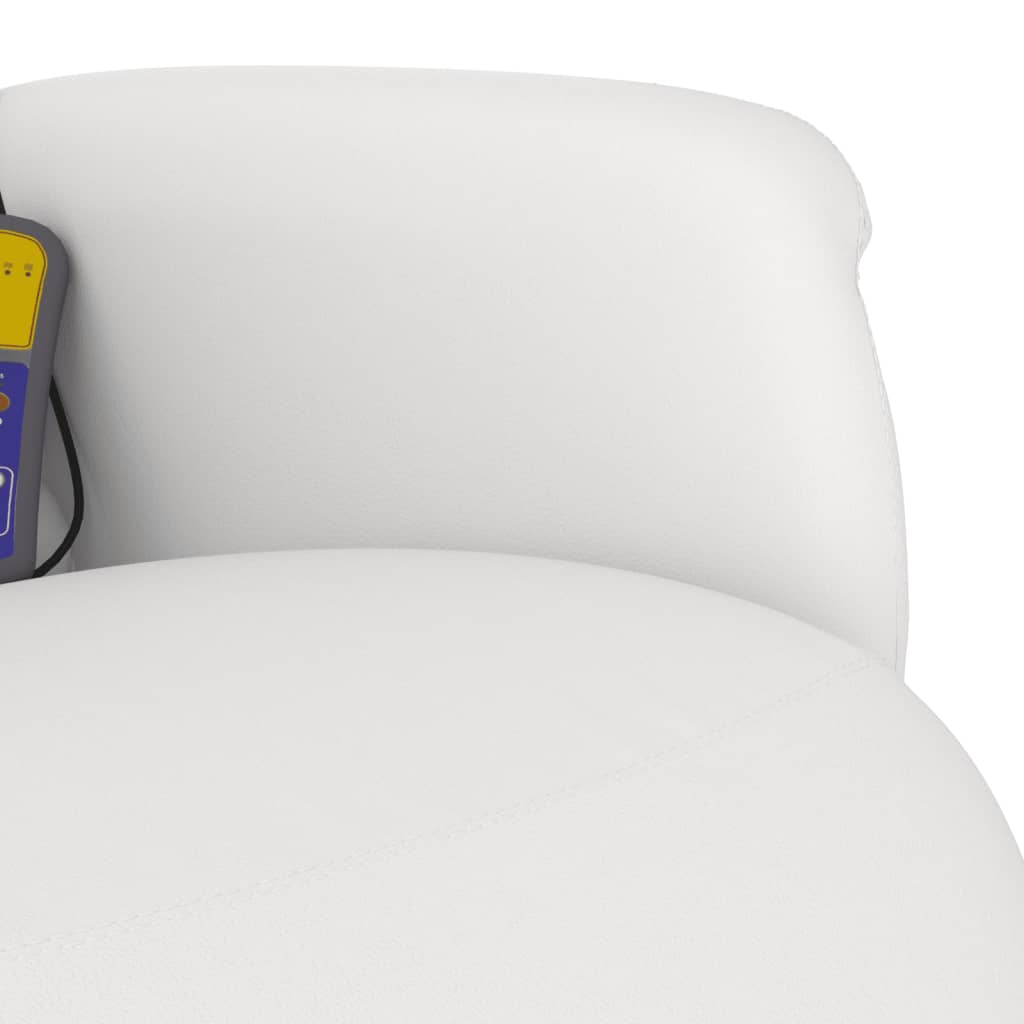 Fauteuil inclinable de massage repose-pieds blanc similicuir - XIOS