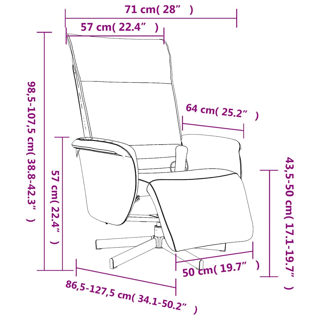Fauteuil inclinable de massage repose-pieds blanc similicuir