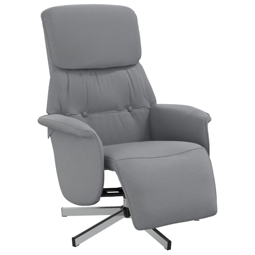 Fauteuil inclinable avec repose-pieds gris clair tissu - XIOS