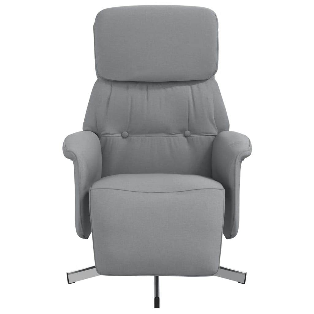 Fauteuil inclinable avec repose-pieds gris clair tissu - XIOS