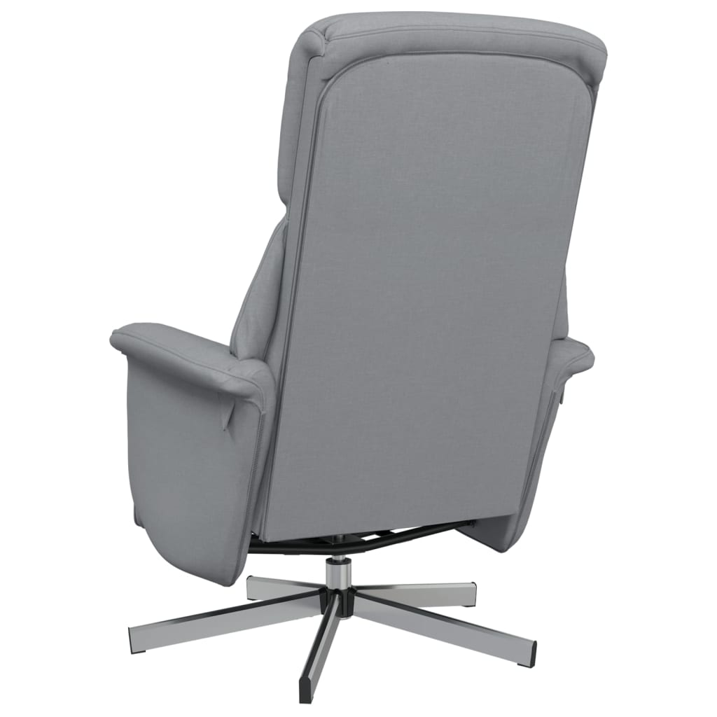 Fauteuil inclinable avec repose-pieds gris clair tissu - XIOS