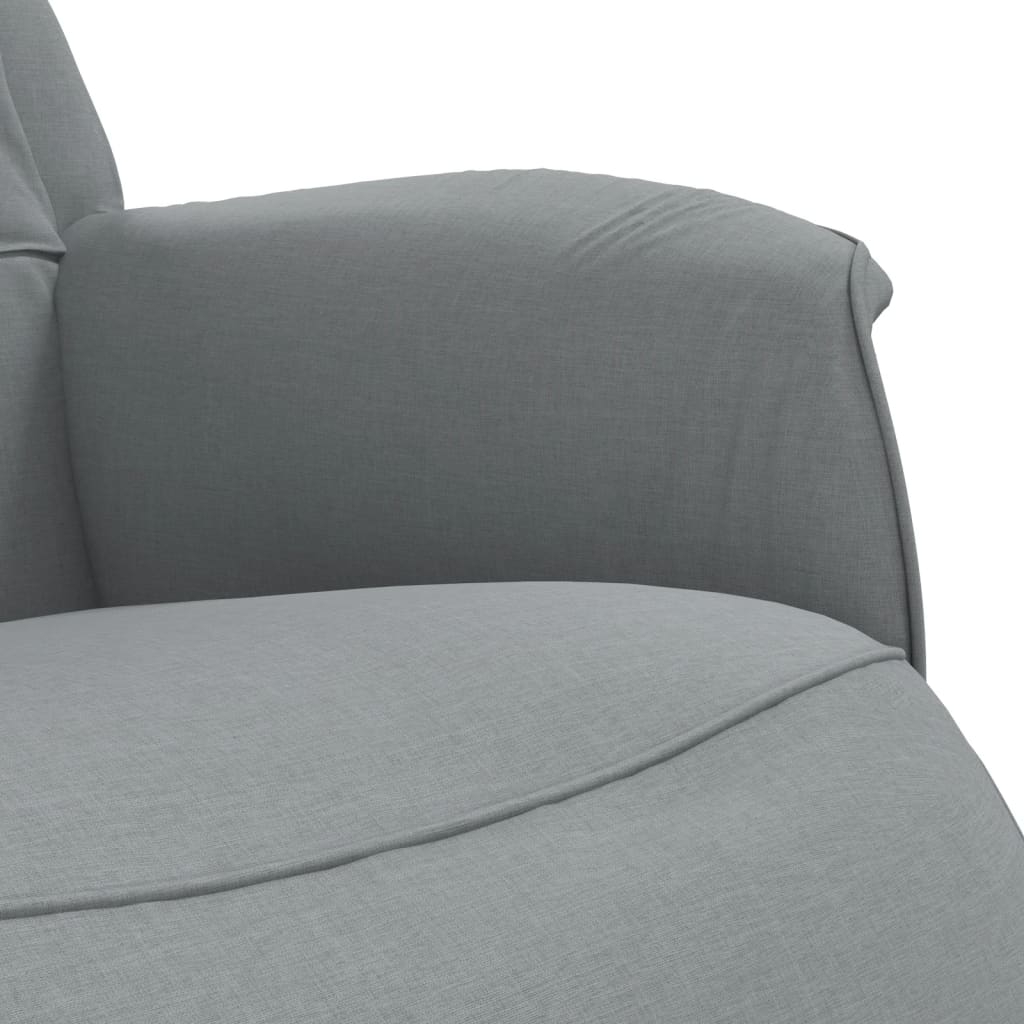 Fauteuil inclinable avec repose-pieds gris clair tissu - XIOS