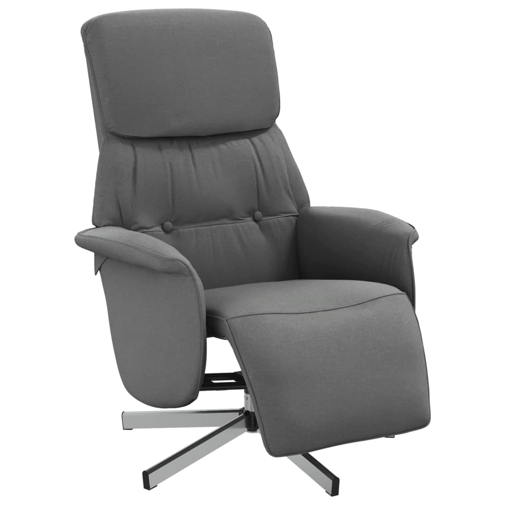 Fauteuil inclinable avec repose-pieds gris foncé tissu - XIOS