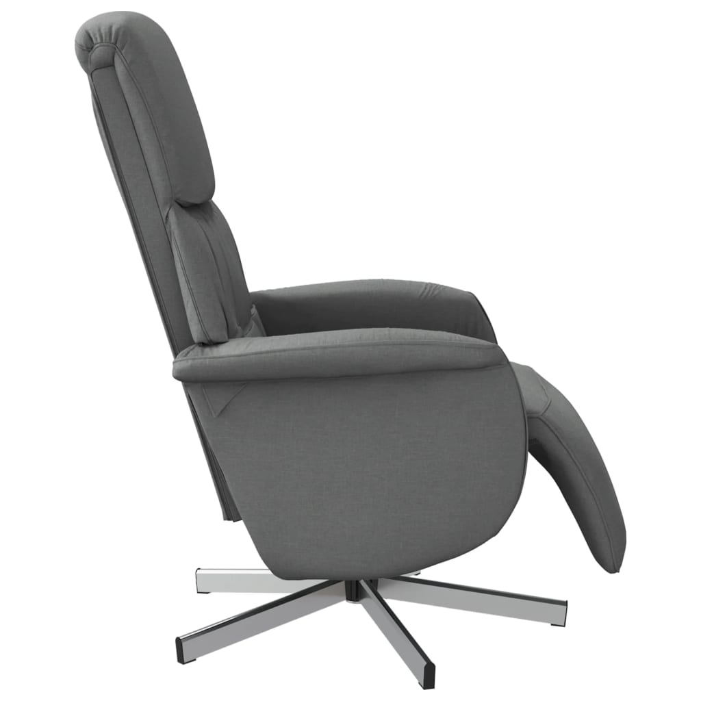 Fauteuil inclinable avec repose-pieds gris foncé tissu - XIOS
