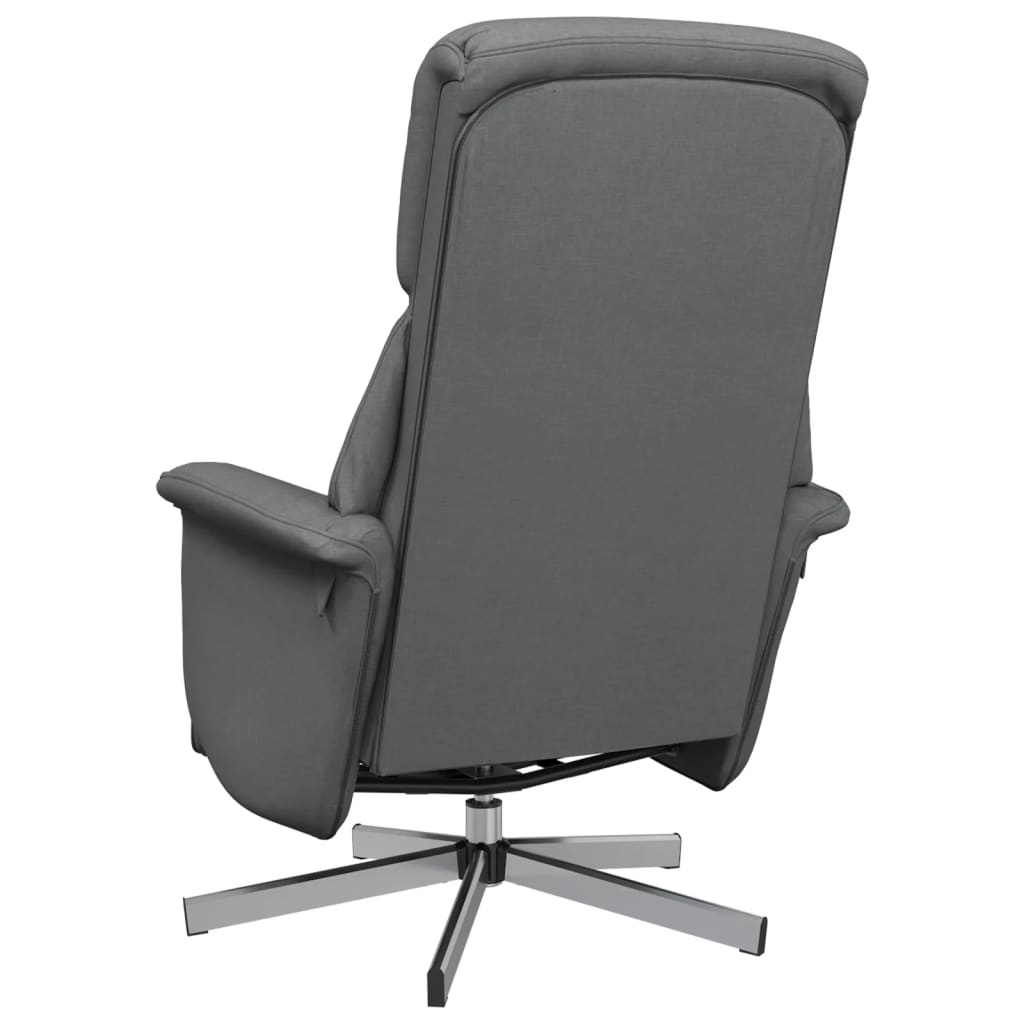 Fauteuil inclinable avec repose-pieds gris foncé tissu - XIOS