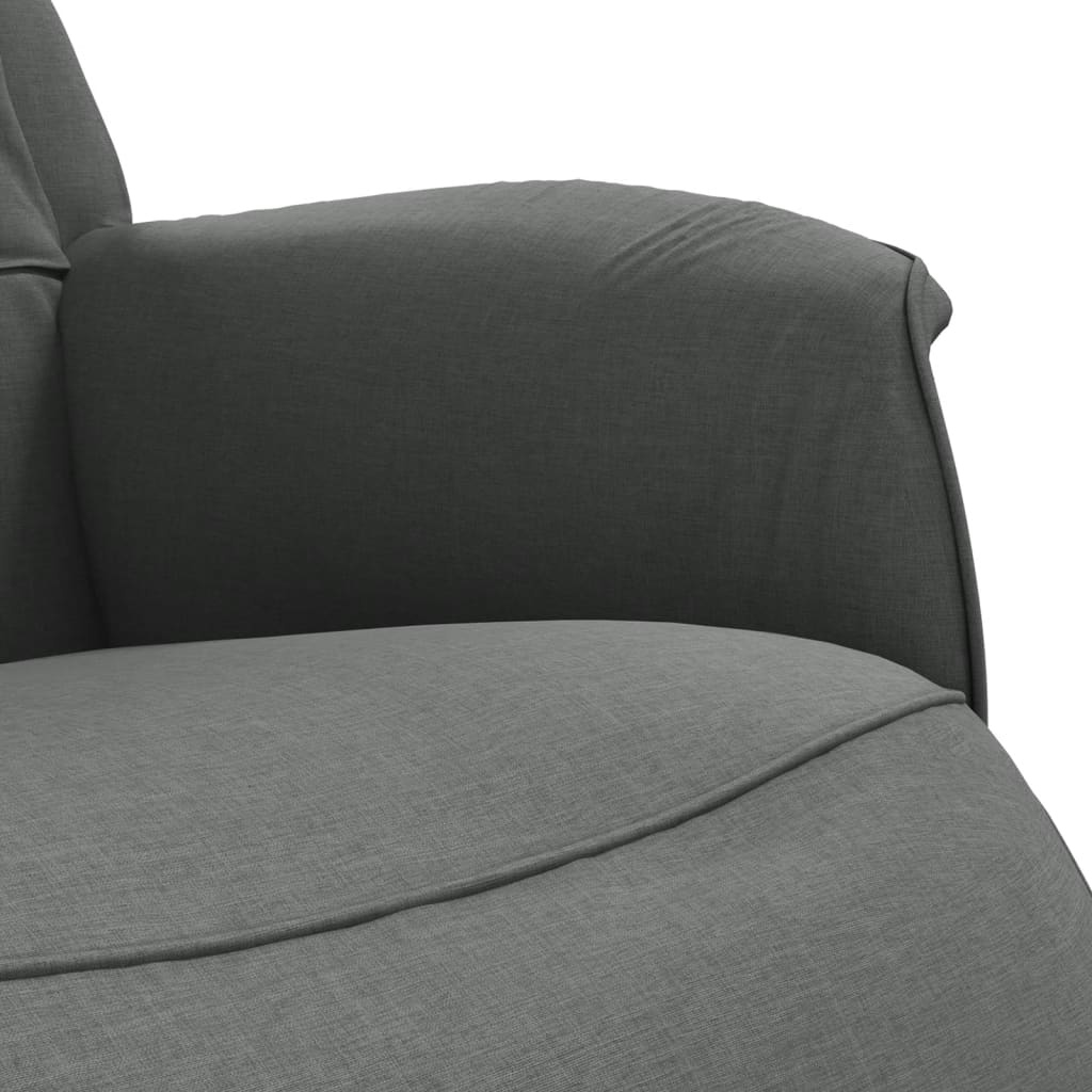 Fauteuil inclinable avec repose-pieds gris foncé tissu - XIOS