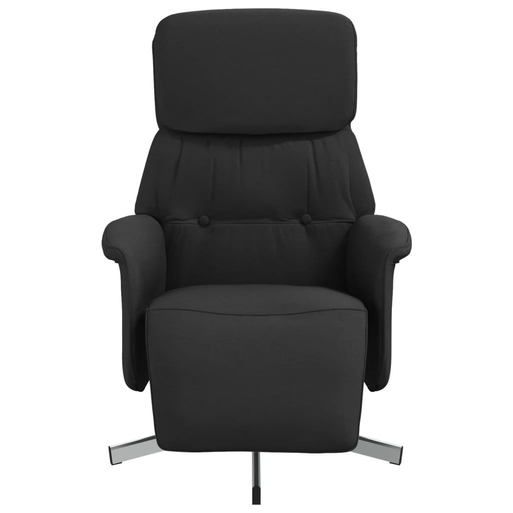 Fauteuil inclinable avec repose-pieds noir tissu - XIOS