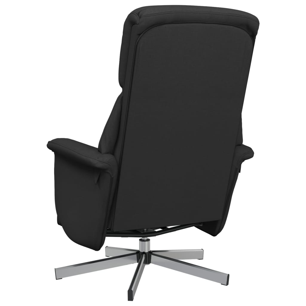 Fauteuil inclinable avec repose-pieds noir tissu - XIOS